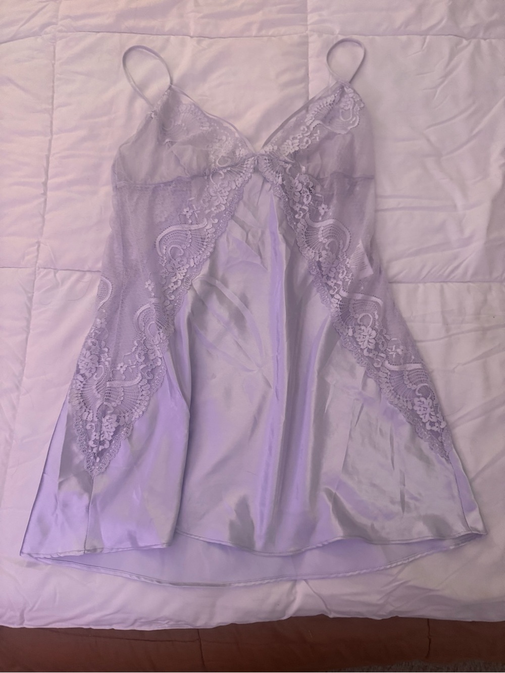 Satin Slip Dress with Lace details